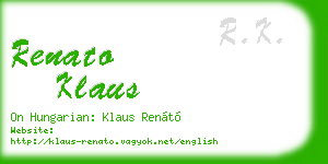 renato klaus business card