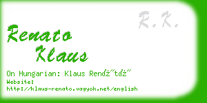 renato klaus business card